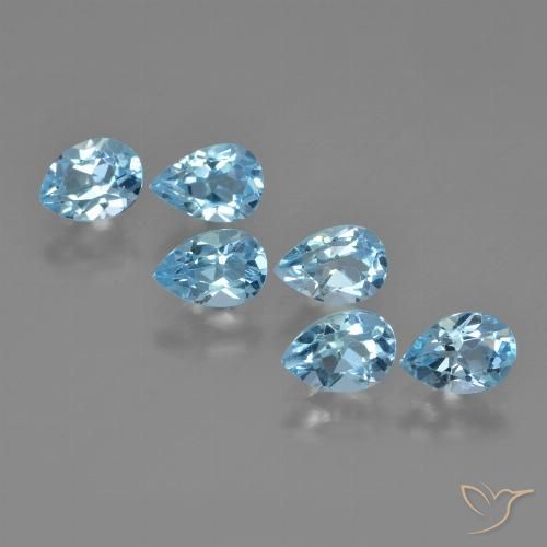 3.53ctw Natural Azul Suizo Topacio, En forma de pera, VS