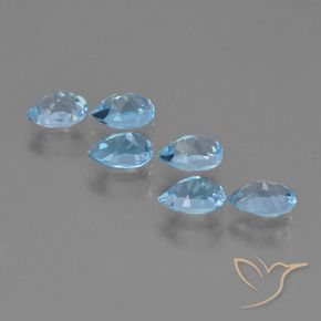 Gemas de Topacio Azul Suizo natural de 3.53 ct, En forma de pera, VS