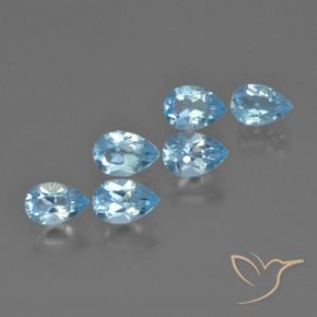 Gemas de Topacio Azul Cielo natural de 3.15 ct, En forma de pera, VS