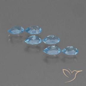 Gemas de Topacio Azul Cielo natural de 3.15 ct, En forma de pera, VS
