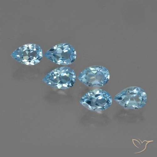 3.58ctw Natural Azul Cielo Topacio, En forma de pera, VS