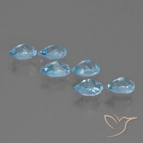 Gemas de Topacio Azul Cielo natural de 3.58 ct, En forma de pera, VS