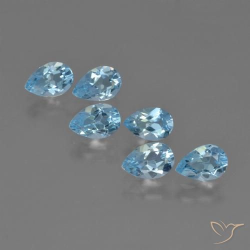 2.92ctw Natural Azul Cielo Topacio, En forma de pera, VS