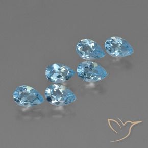 Gemas de Topacio Azul Cielo natural de 2.92 ct, En forma de pera, VS