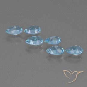 Gemas de Topacio Azul Cielo natural de 2.92 ct, En forma de pera, VS