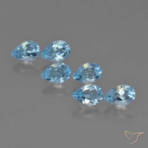 2.93ctw Natural Azul Cielo Topacio, En forma de pera, VS