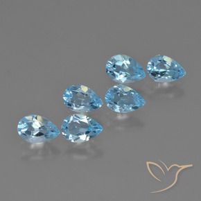 Gemas de Topacio Azul Cielo natural de 2.93 ct, En forma de pera, VS