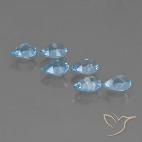Gemas de Topacio Azul Cielo natural de 2.93 ct, En forma de pera, VS
