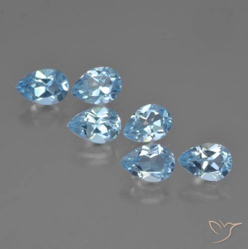 3.23ctw Natural Azul Cielo Topacio, En forma de pera, VS