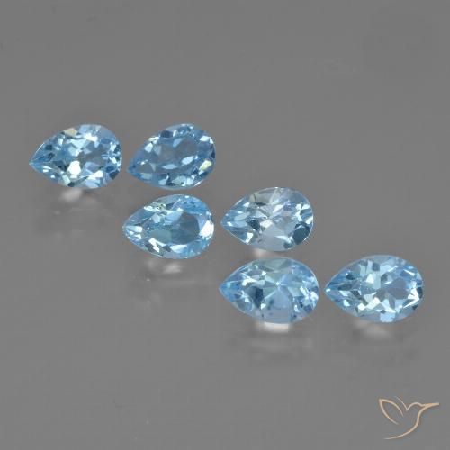 3.41ctw Natural Azul Cielo Topacio, En forma de pera, VS