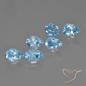 Gemas de Topacio Azul Cielo natural de 3.41 ct, En forma de pera, VS