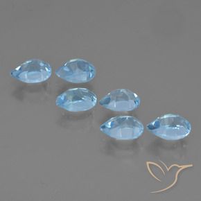 Gemas de Topacio Azul Cielo natural de 3.41 ct, En forma de pera, VS