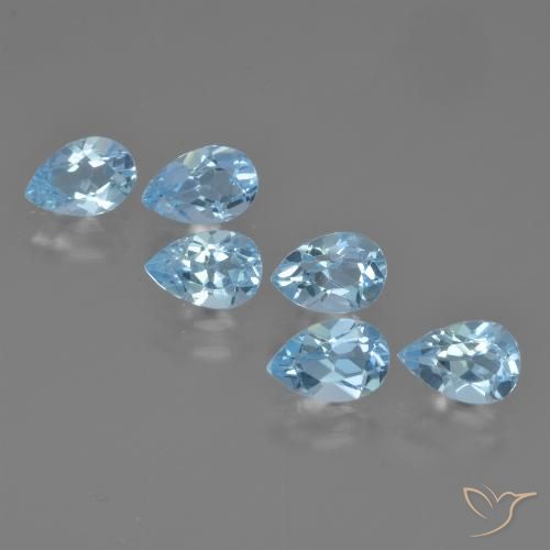 3.20ctw Natural Azul Cielo Topacio, En forma de pera, VS