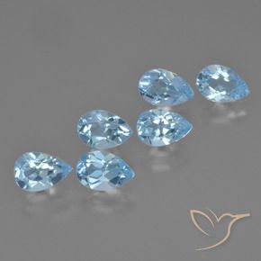 Gemas de Topacio Azul Cielo natural de 3.20 ct, En forma de pera, VS