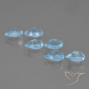 Gemas de Topacio Azul Cielo natural de 3.20 ct, En forma de pera, VS