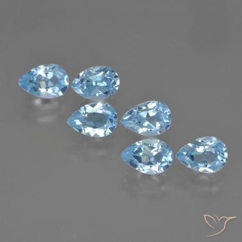 3.58ctw Natural Azul Cielo Topacio, En forma de pera, VS