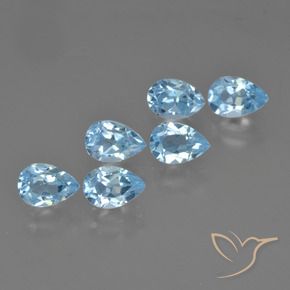 Gemas de Topacio Azul Cielo natural de 3.58 ct, En forma de pera, VS