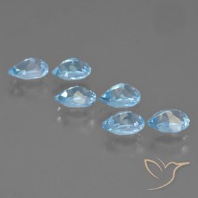 Gemas de Topacio Azul Cielo natural de 3.58 ct, En forma de pera, VS