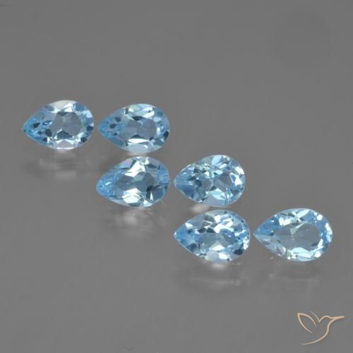 2.82ctw Natural Azul Cielo Topacio, En forma de pera, VS