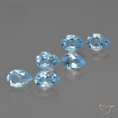 Gemas de Topacio Azul Cielo natural de 2.82 ct, En forma de pera, VS