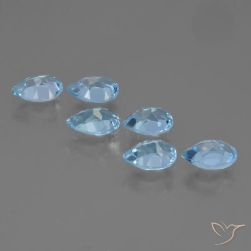 Gemas de Topacio Azul Cielo natural de 2.82 ct, En forma de pera, VS
