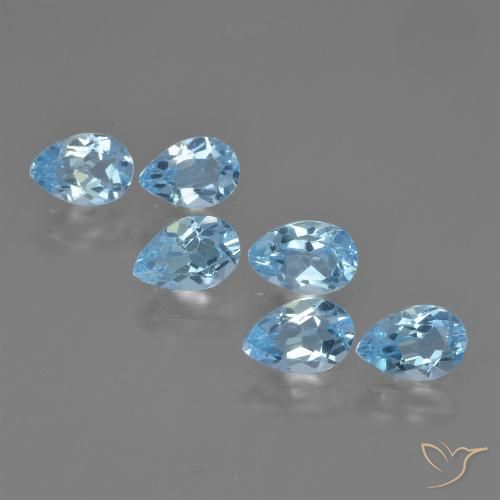 3.21ctw Natural Azul Cielo Topacio, En forma de pera, VS