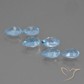 Gemas de Topacio Azul Cielo natural de 3.21 ct, En forma de pera, VS