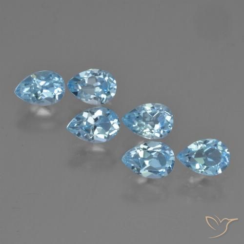3.39ctw Natural Azul Cielo Topacio, En forma de pera, VS