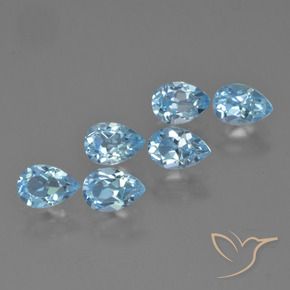 Gemas de Topacio Azul Cielo natural de 3.39 ct, En forma de pera, VS