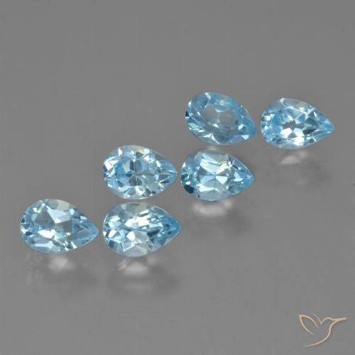 3.44ctw Natural Azul Cielo Topacio, En forma de pera, VS