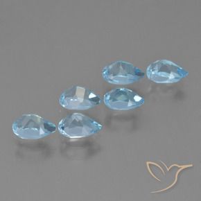 Gemas de Topacio Azul Cielo natural de 3.44 ct, En forma de pera, VS