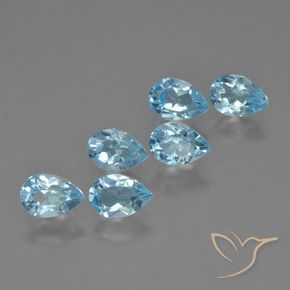 Gemas de Topacio Azul Suizo natural de 3.30 ct, En forma de pera, VS