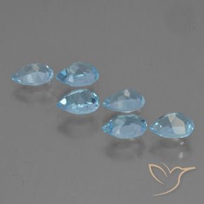 Gemas de Topacio Azul Suizo natural de 3.30 ct, En forma de pera, VS