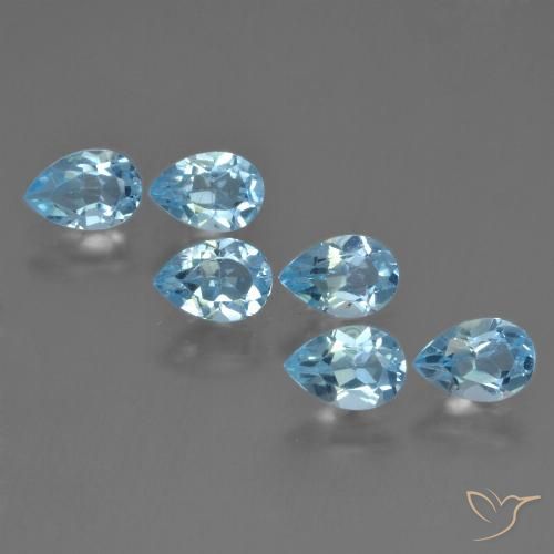 3.15ctw Natural Azul Suizo Topacio, En forma de pera, VS