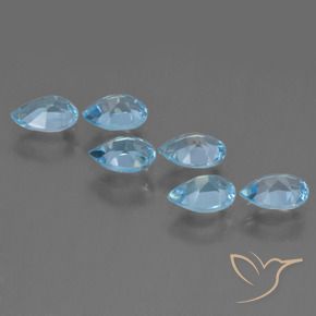 Gemas de Topacio Azul Suizo natural de 3.15 ct, En forma de pera, VS