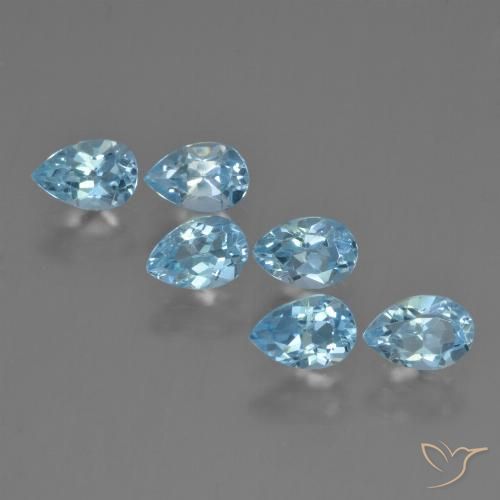 3.41ctw Natural Azul Cielo Topacio, En forma de pera, VS