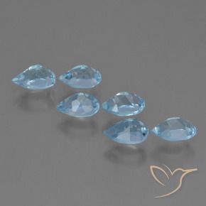 Gemas de Topacio Azul Cielo natural de 3.41 ct, En forma de pera, VS