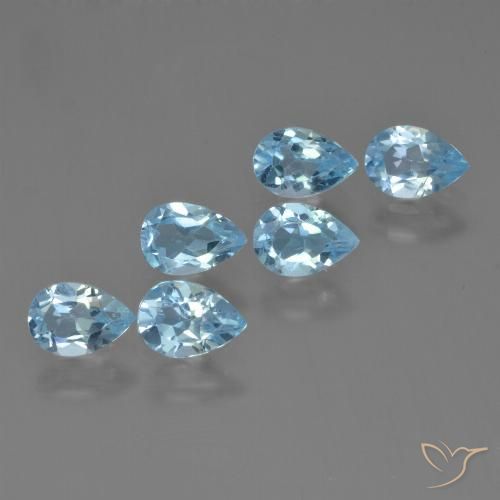 3.26ctw Natural Azul Cielo Topacio, En forma de pera, VS
