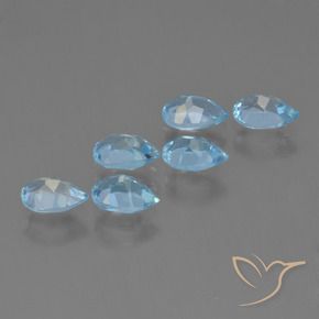 Gemas de Topacio Azul Cielo natural de 3.26 ct, En forma de pera, VS