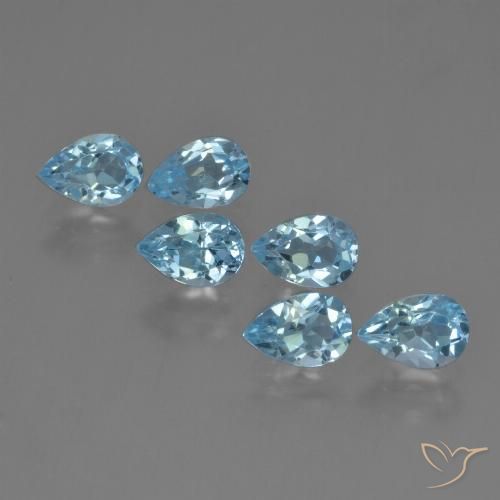 3.24ctw Natural Azul Cielo Topacio, En forma de pera, VS