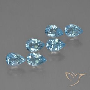 Gemas de Topacio Azul Cielo natural de 3.24 ct, En forma de pera, VS