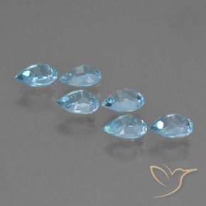 Gemas de Topacio Azul Cielo natural de 3.24 ct, En forma de pera, VS