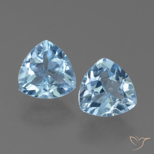 2.91ctw Natural Azul Cielo Topacio, Trillón, VS