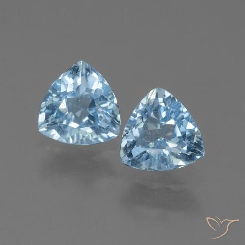 2.66ctw Natural Azul Cielo Topacio, Trillón, VVS-VS