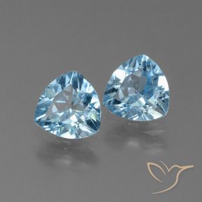 Gemas de Topacio Azul Cielo natural de 2.41 ct, Trillón, VVS-VS