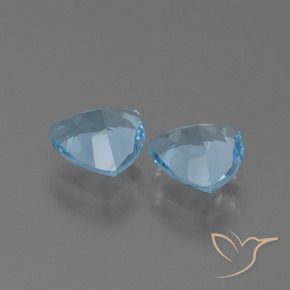 Gemas de Topacio Azul Cielo natural de 2.41 ct, Trillón, VVS-VS
