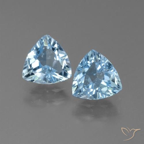 2.49ctw Natural Azul Cielo Topacio, Trillón, VS
