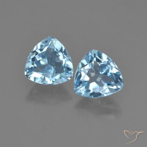 2.94ctw Natural Azul Cielo Topacio, Trillón, VVS-VS, Photo A