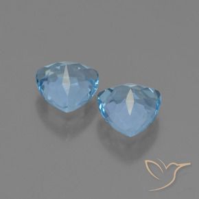Gemas de Topacio Azul Cielo natural de 2.94 ct, Trillón, VVS-VS