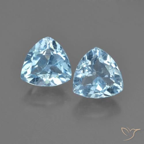 2.66ctw Natural Azul Cielo Topacio, Trillón, VVS-VS